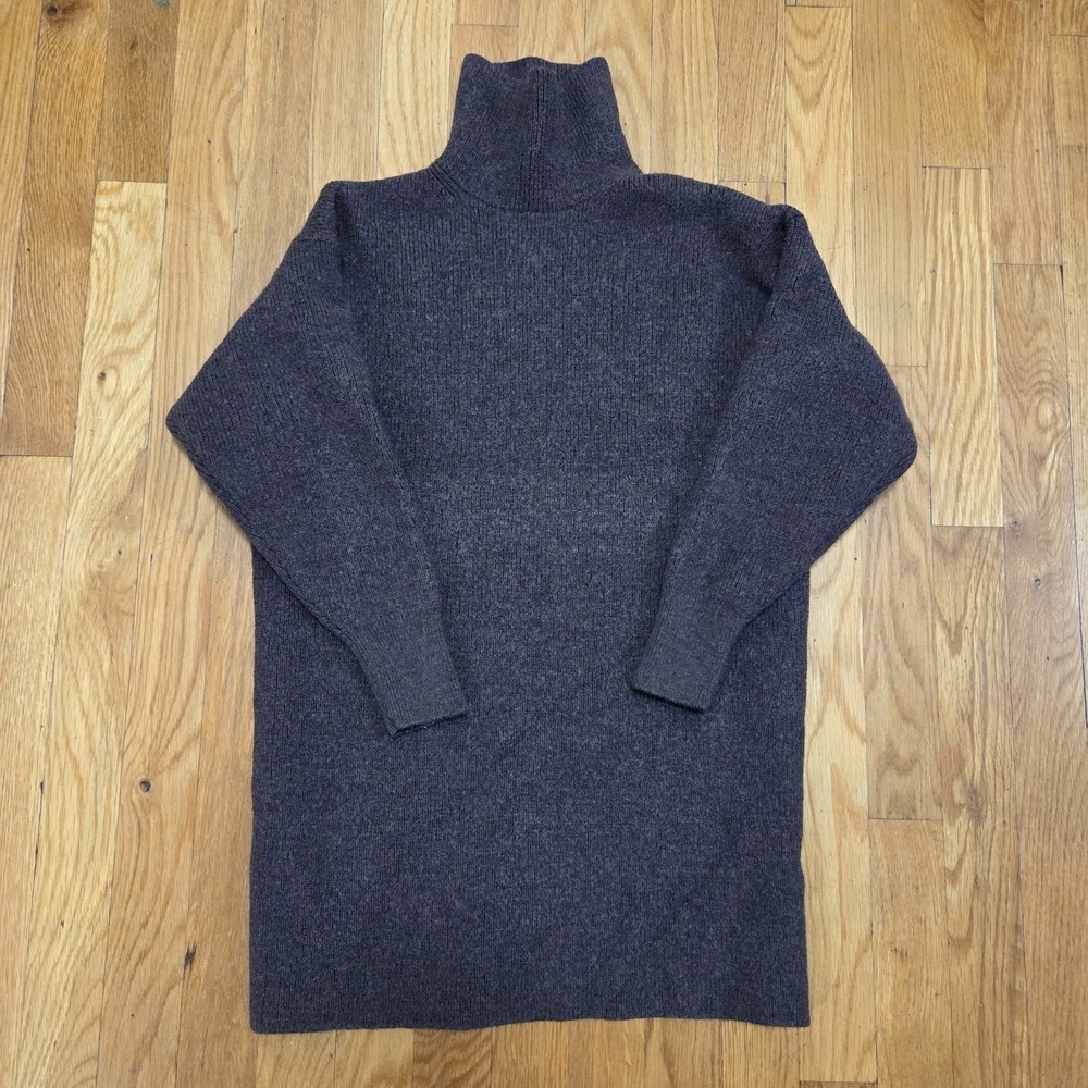 Babaton Merino Wool Mock Neck Knit Long Sleeve Sweater Chocolate Brown